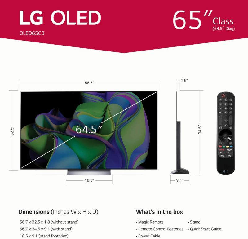 LG - 65" Class C3 Series OLED evo 4K UHD Smart WebOS TV - Image 2