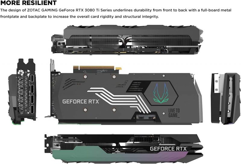 ZOTAC GAMING GeForce RTX™ 3080 Ti AMP Holo 12GB GDDR6X 384-bit 19 Gbps PCIE 4.0 Graphics Card - Image 3