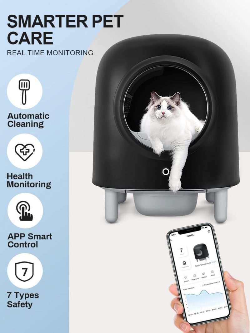 Self-Cleaning Cat Litter Box: Automatic Cat Litter Box, 100% Safe, Wi-Fi Enabled with Smart App Monitoring – Ultimate Hygiene & Comfort for Your Feline Friend - Image 4