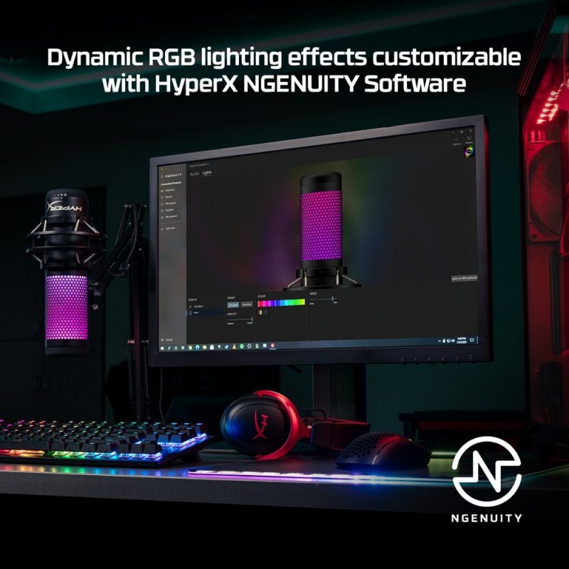 HyperX - QuadCast S Wired Multi-Pattern USB Electret Condenser Microphone - Image 3