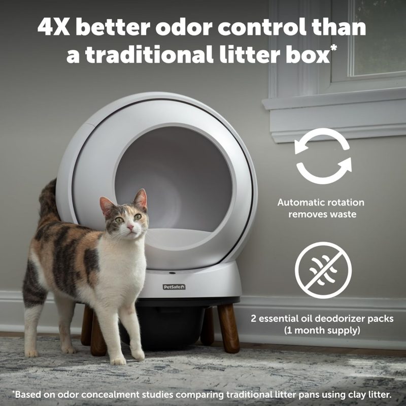 PetSafe ScoopFree SmartSpin Automatic Self-Cleaning Cat Litter Box – Advanced Odor Control – App Controlled with Health Monitoring – Works with Any Litter – Up to 2 Weeks of Hands-Free Cleaning - Image 2