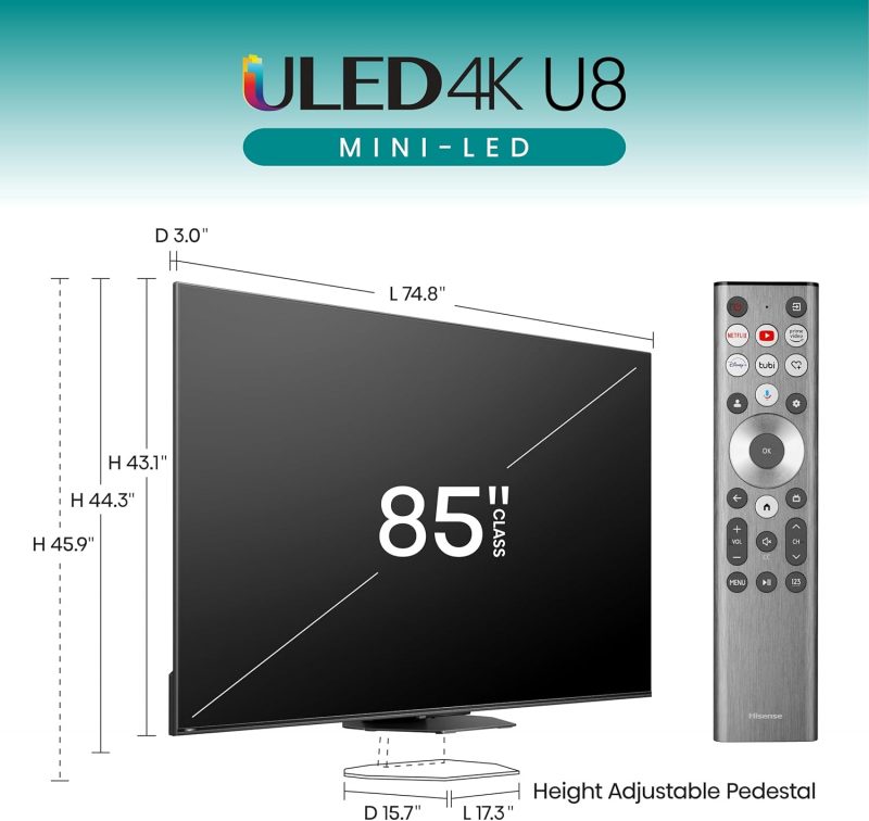 Hisense - 100" Class U8 Series ULED Mini-LED 4K UHD Smart Google TV - Image 11