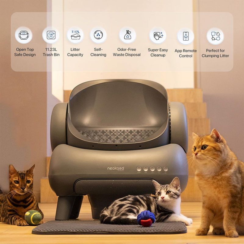 Neakasa M1 Open-Top Self Cleaning Cat Litter Box, Automatic Cat Litter Box with APP Control, Odor-Free Waste Disposal Includes Trash Bags - Image 8