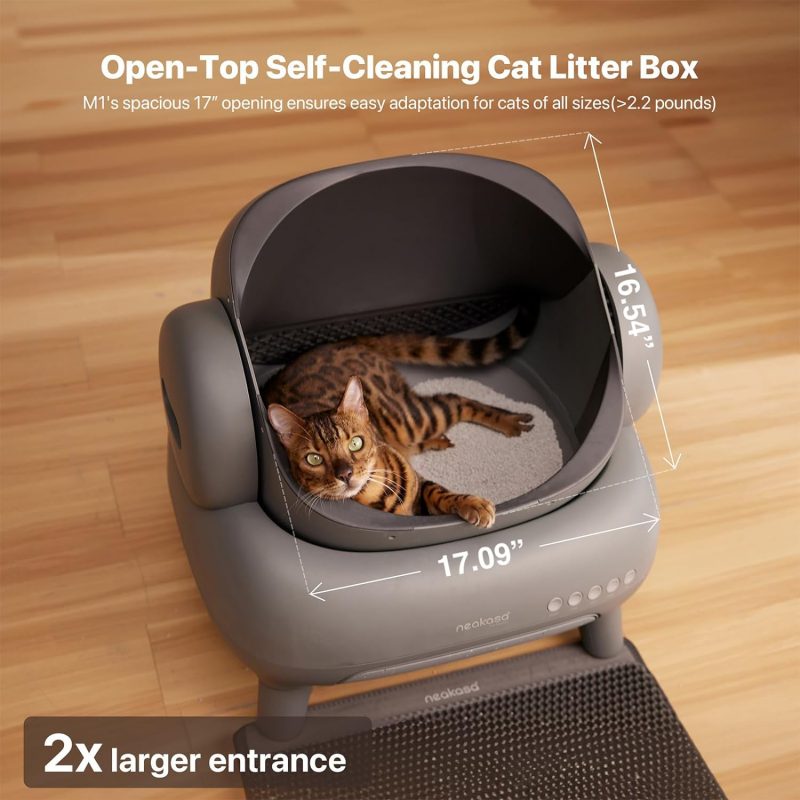 Neakasa M1 Open-Top Self Cleaning Cat Litter Box, Automatic Cat Litter Box with APP Control, Odor-Free Waste Disposal Includes Trash Bags - Image 4